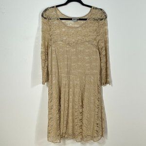 ASOS Women's Cream and Tan Dress Size: 14